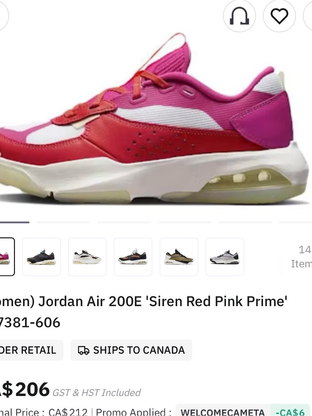 Jordan Women's Sneakers 200E - Siren Red & Pink